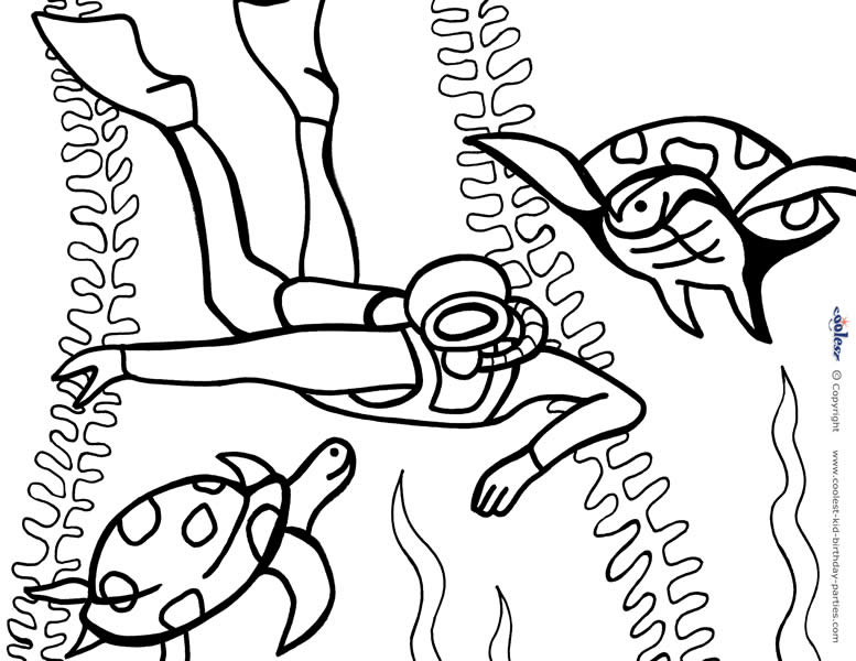 Printable under the sea coloring page