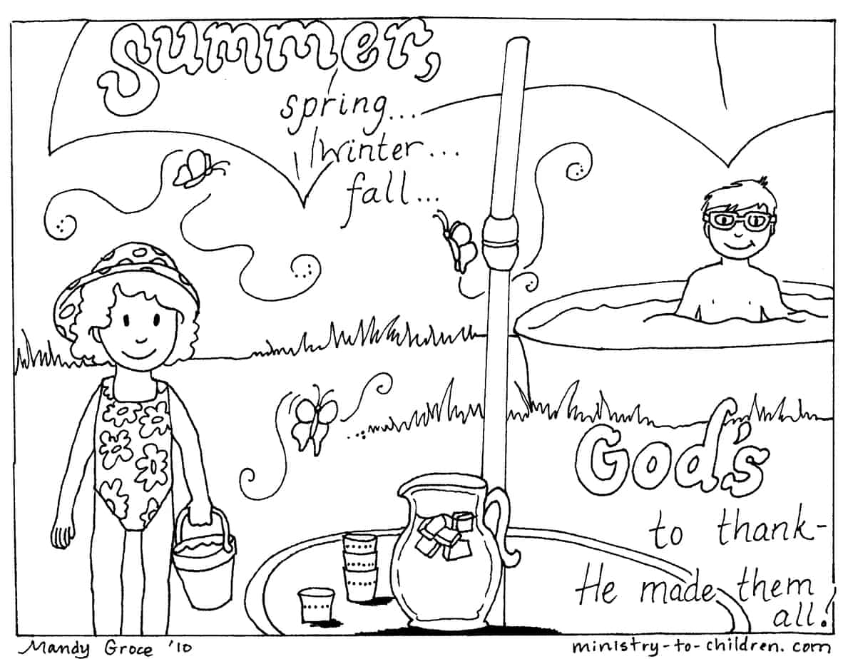 Summer coloring pages easy printable pdf free