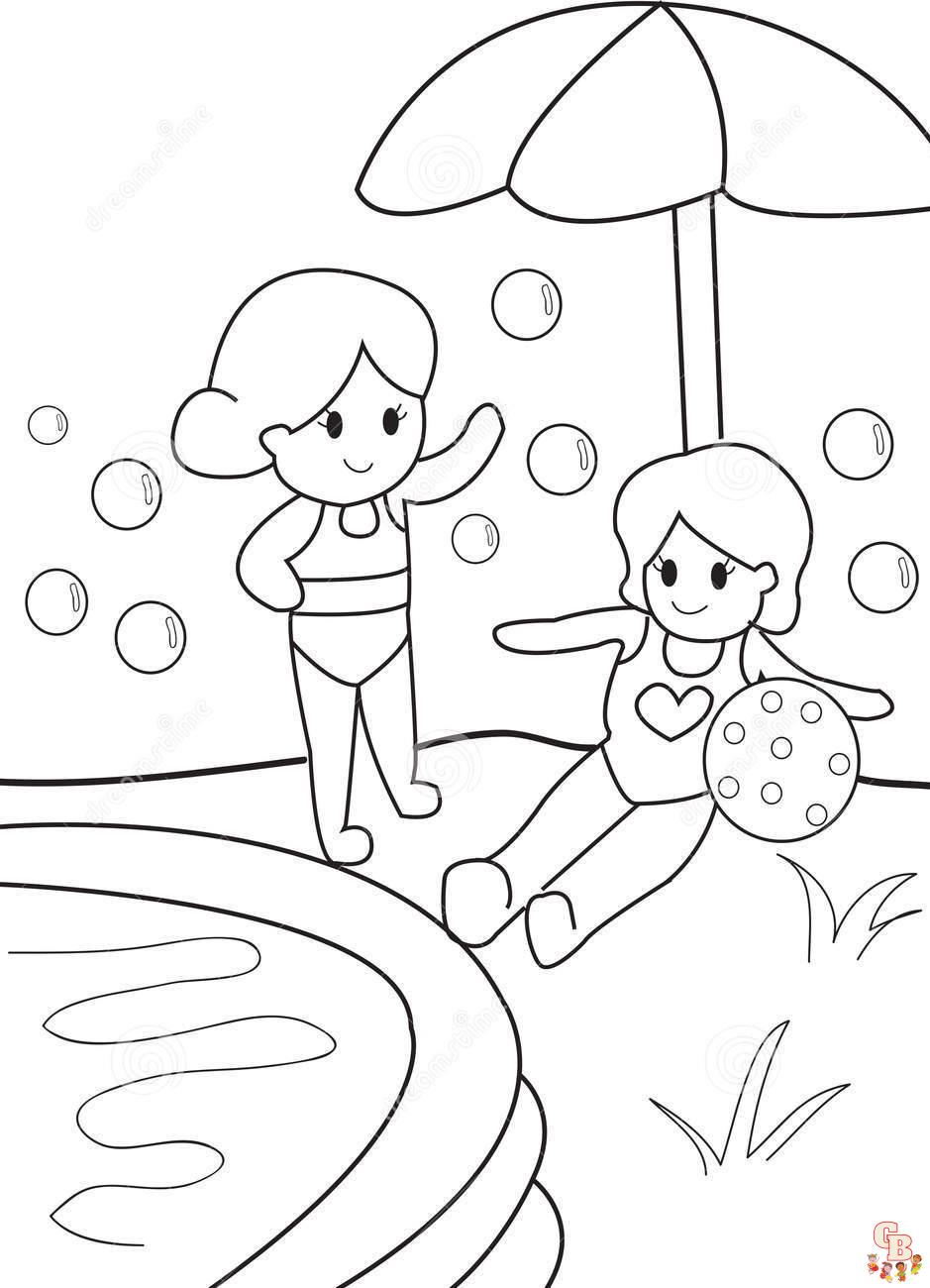 Dive into fun with swimming pool coloring pages