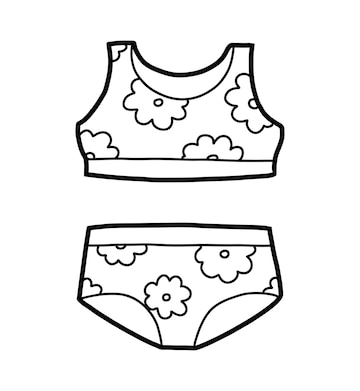 Premium vector coloring book for children womens swimsuit