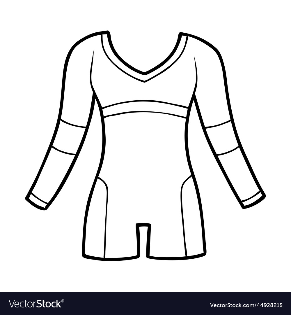 Coloring book long sleeve women swimsuit vector image