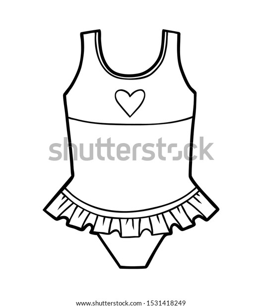 Coloring book children swimsuit girls stock vector royalty free