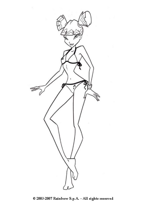 Musa wearing swimsuit coloring pages