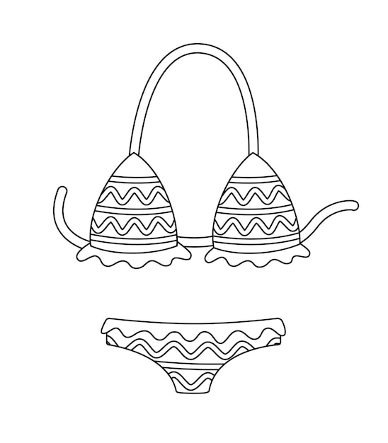 Premium vector swimsuit swimming suite coloring book outline vector