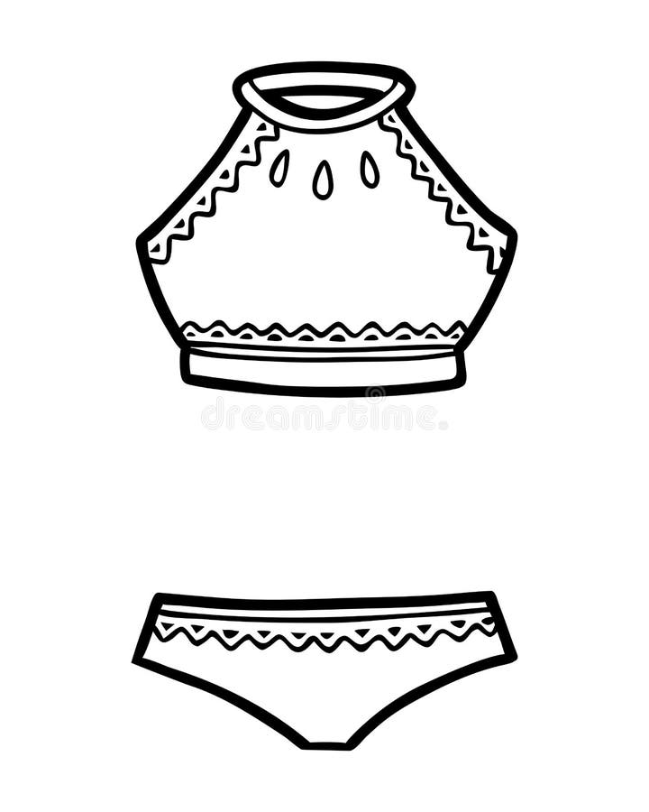 Coloring book crop halter women swimsuit stock vector