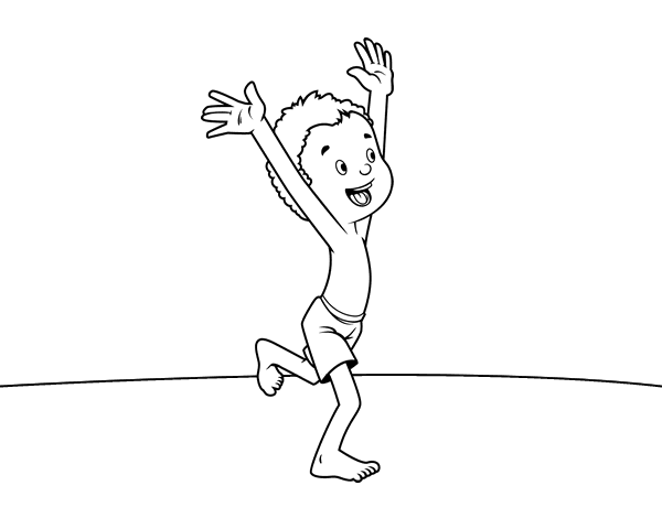 Boy with swimsuit coloring page