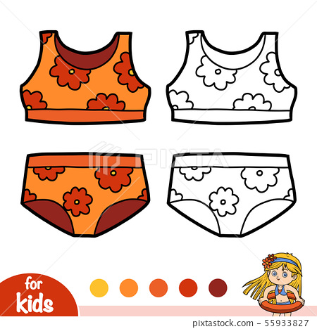 Coloring book womens swimsuit