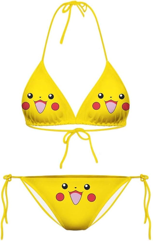 Cute baby smiley pikachu emoji emoji mini piece set sexy bikini lor bjl size one size clothing shoes jewelry