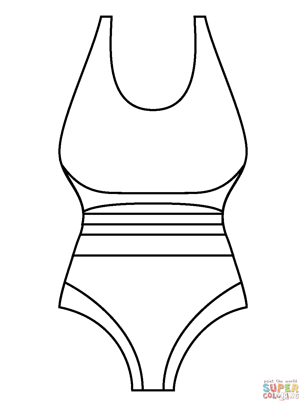 One piece swimsuit emoji coloring page free printable coloring pages