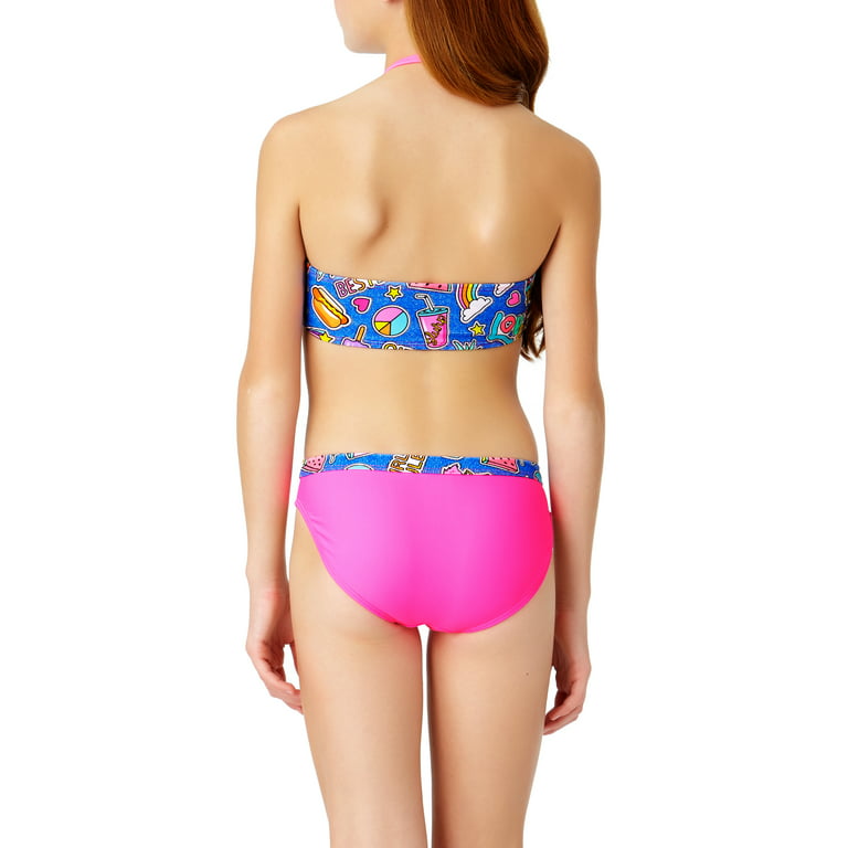 Girls emoji print fashion bikini