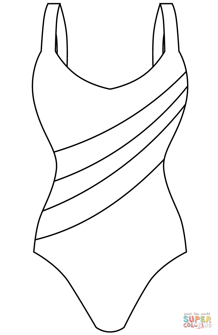 Girl swimsuit coloring page free printable coloring pages