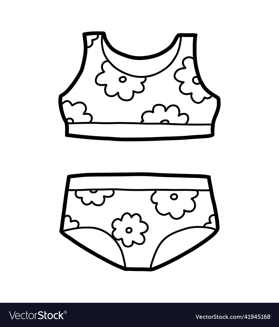 Coloring book womens swimsuit royalty free vector image