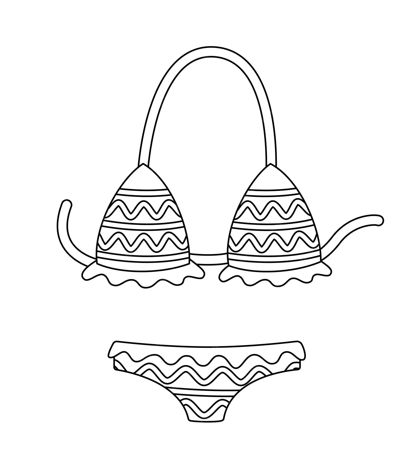 Premium vector swimsuit swimming suite coloring book outline vector