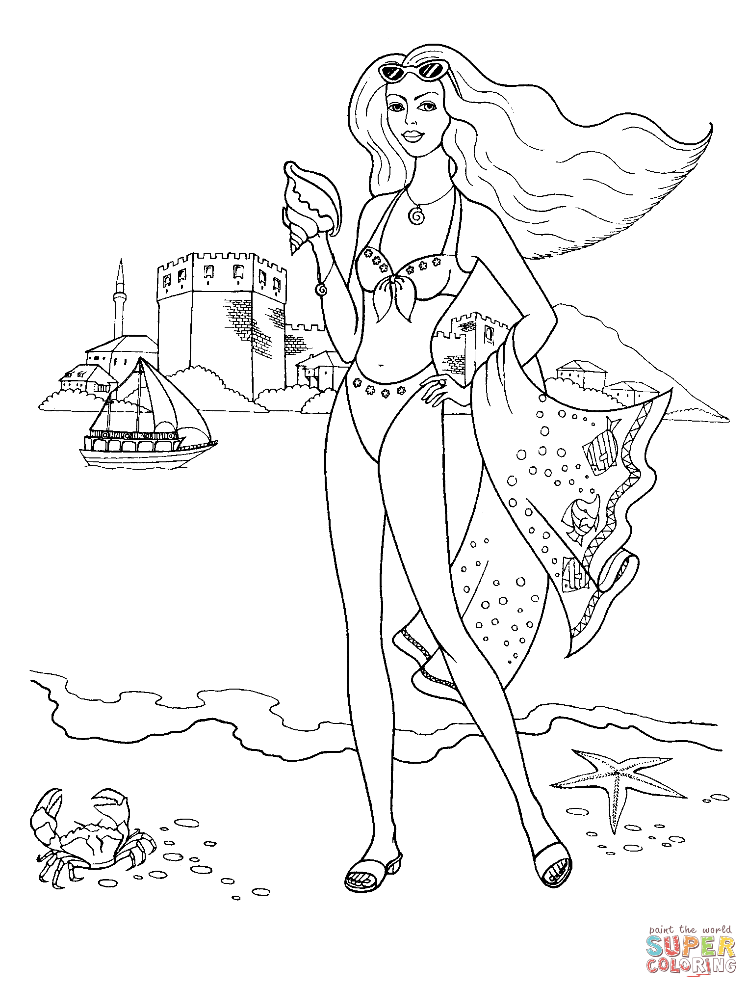 Swimming suit coloring page free printable coloring pages