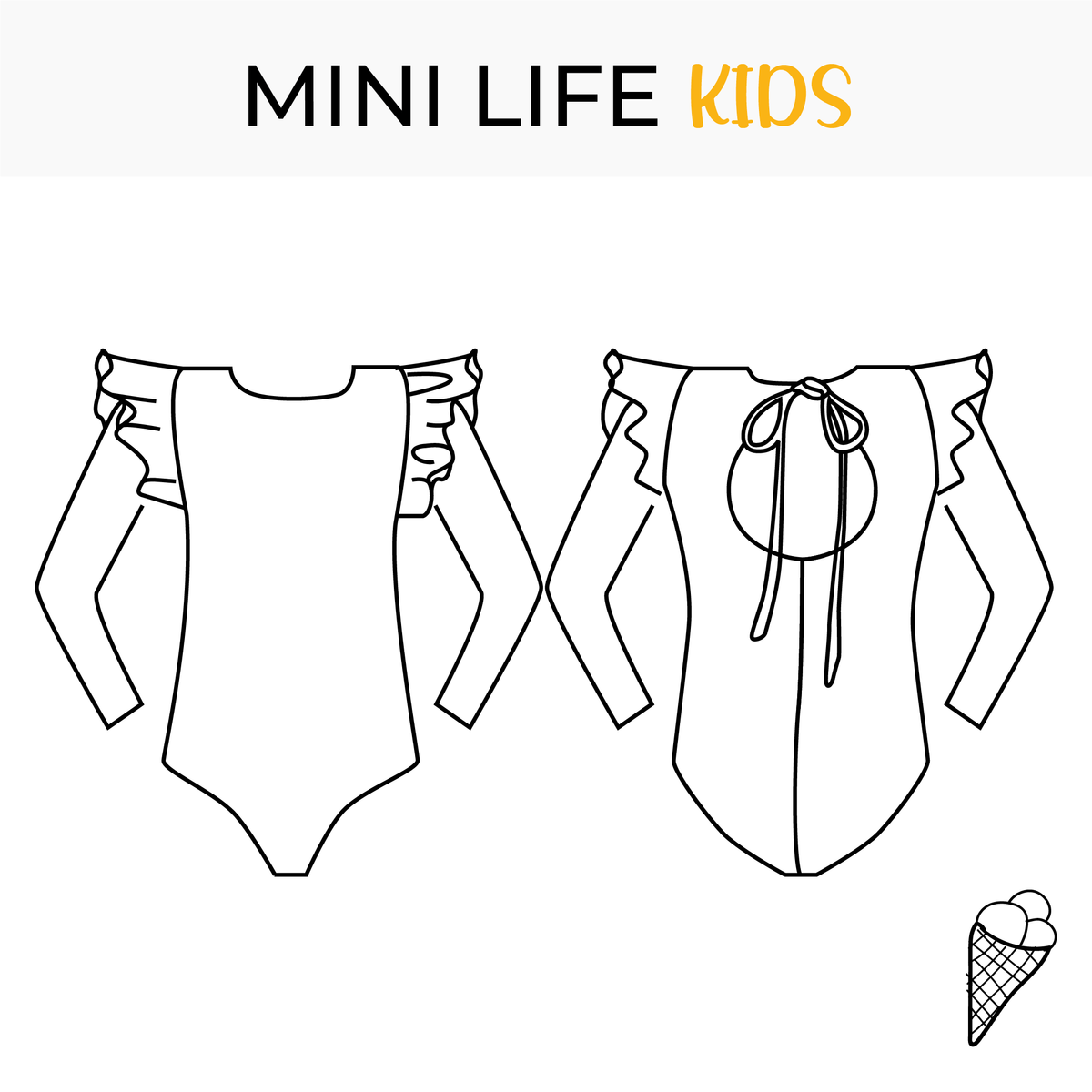 Kids swimsuit pattern mini life