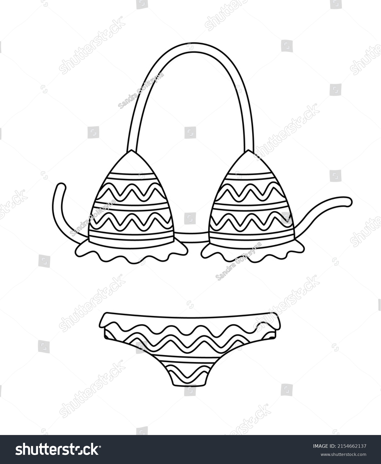 Swimsuit swimming suite coloring book outline stock vector royalty free