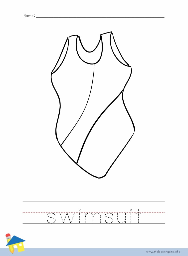 Swimsuit coloring worksheet â the learning site