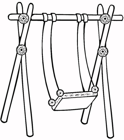 Swing for kids coloring page free printable coloring pages