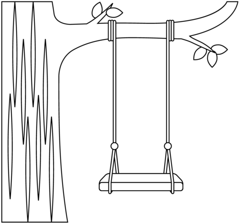 Tree swing coloring page free printable coloring pages