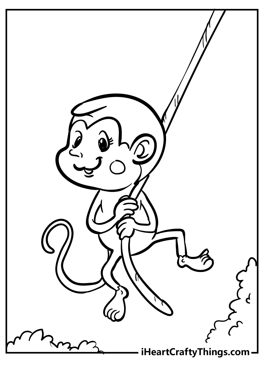 Monkey coloring pages free printables