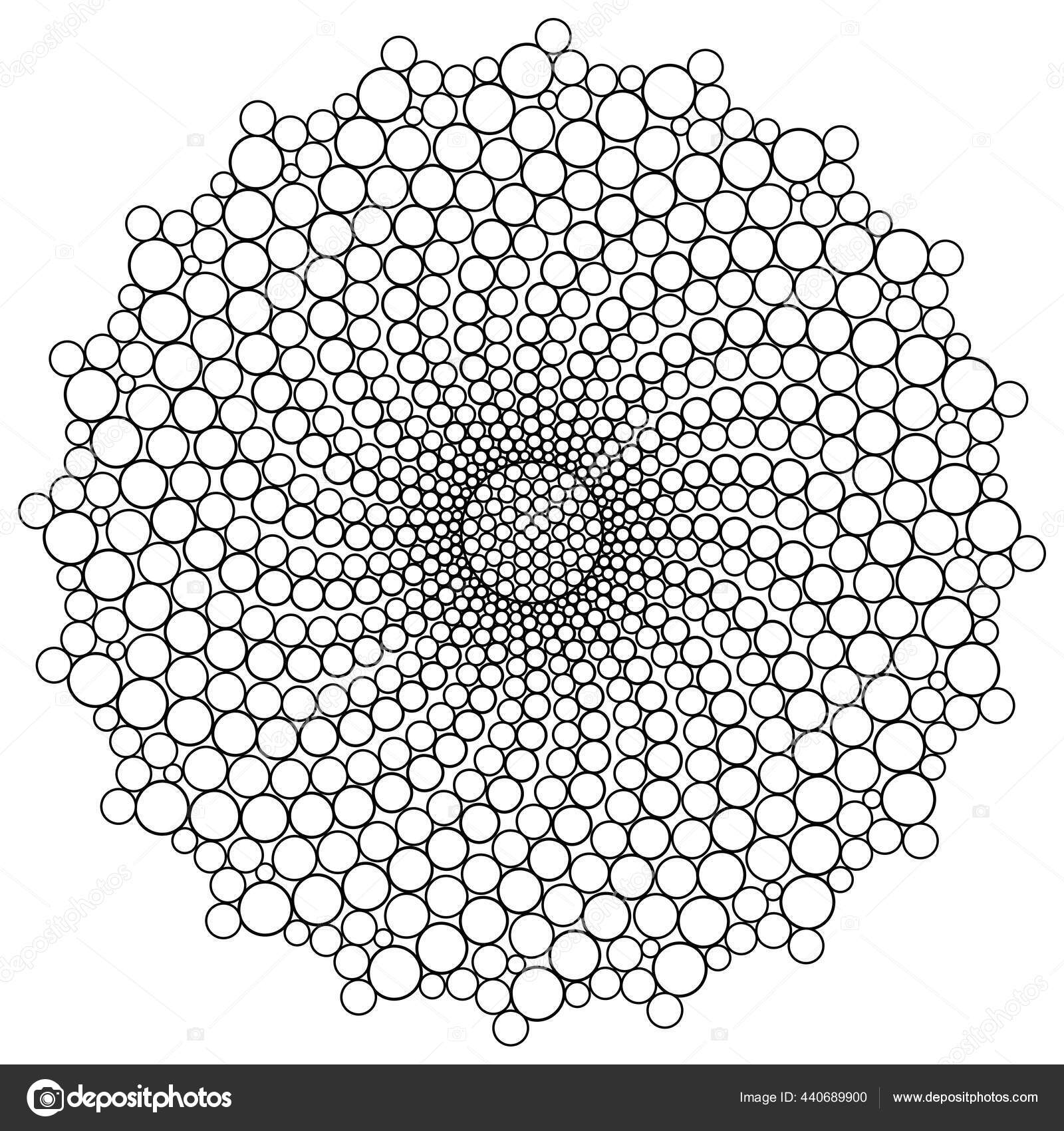 Swirl dots mandala coloring page stock photo by smk