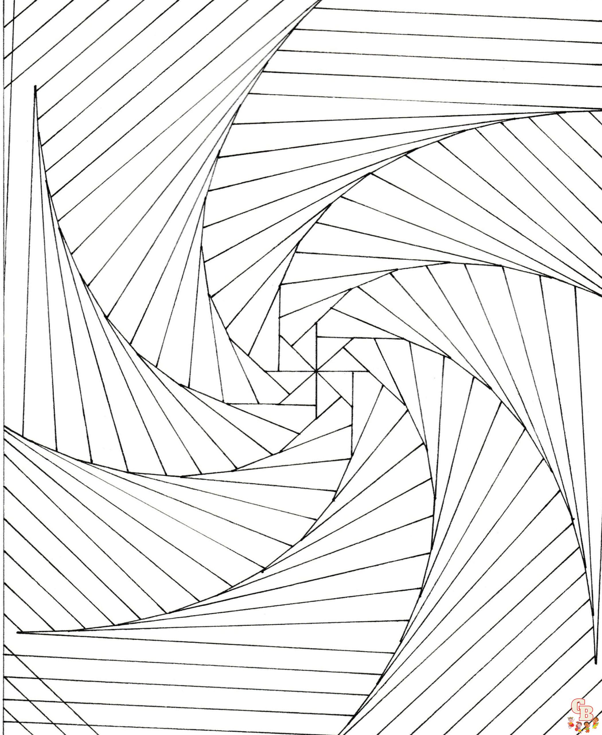 Printable spiral coloring pages free for kids and adults