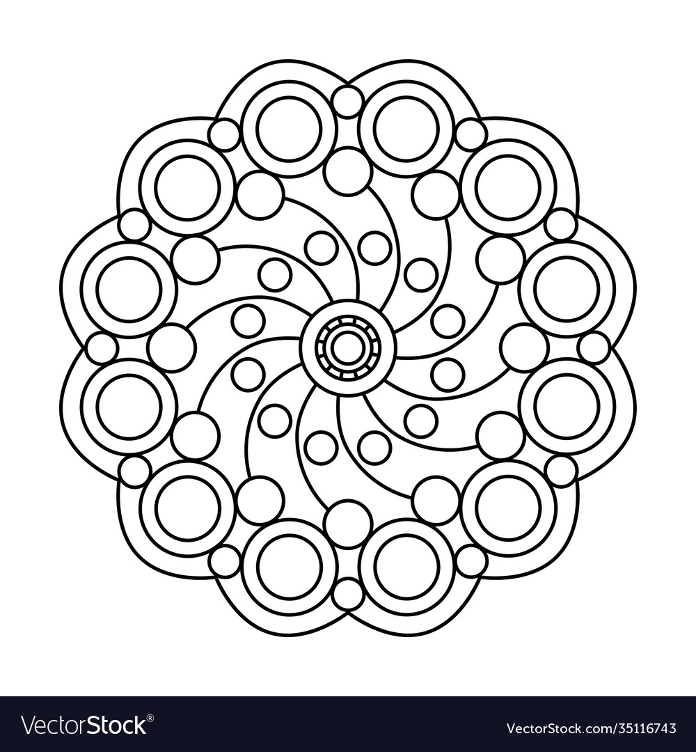 Swirl circle mandala coloring book royalty free vector image