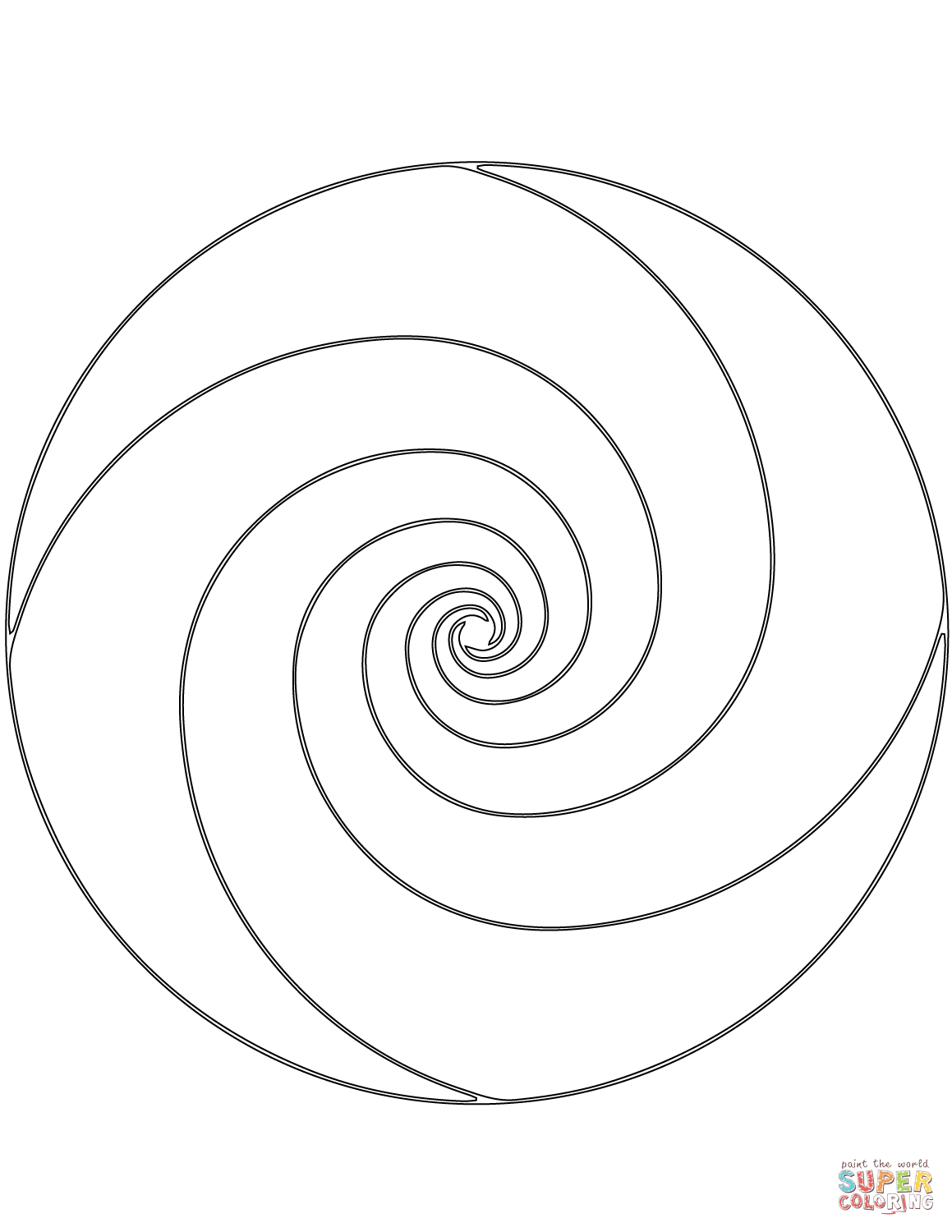 Spiral mandala coloring page free printable coloring pages