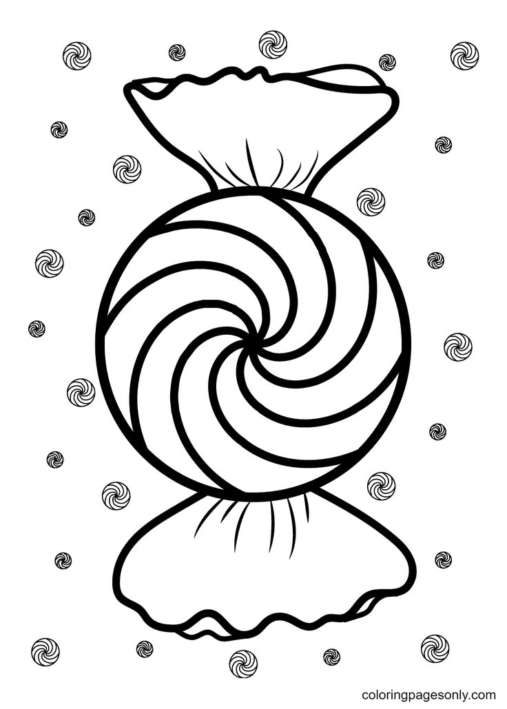 Big swirl candy coloring pages