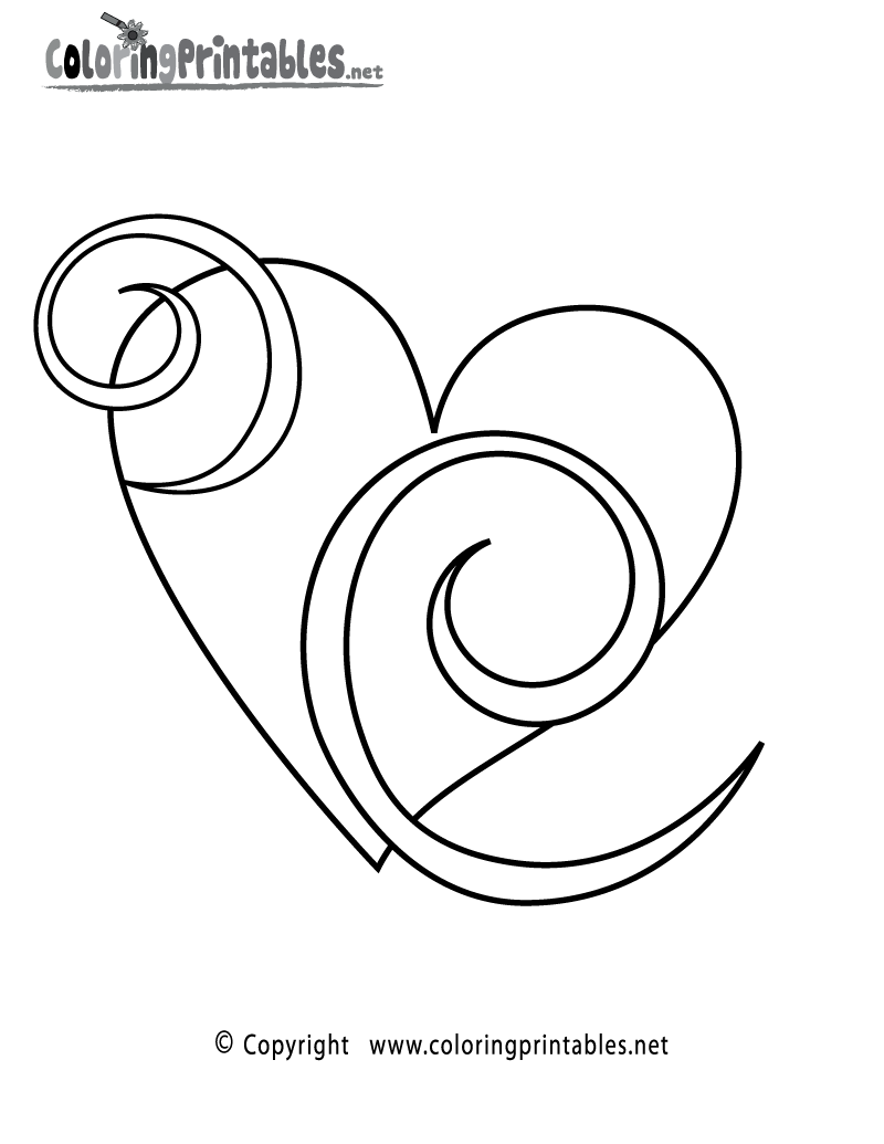 Heart swirls coloring page