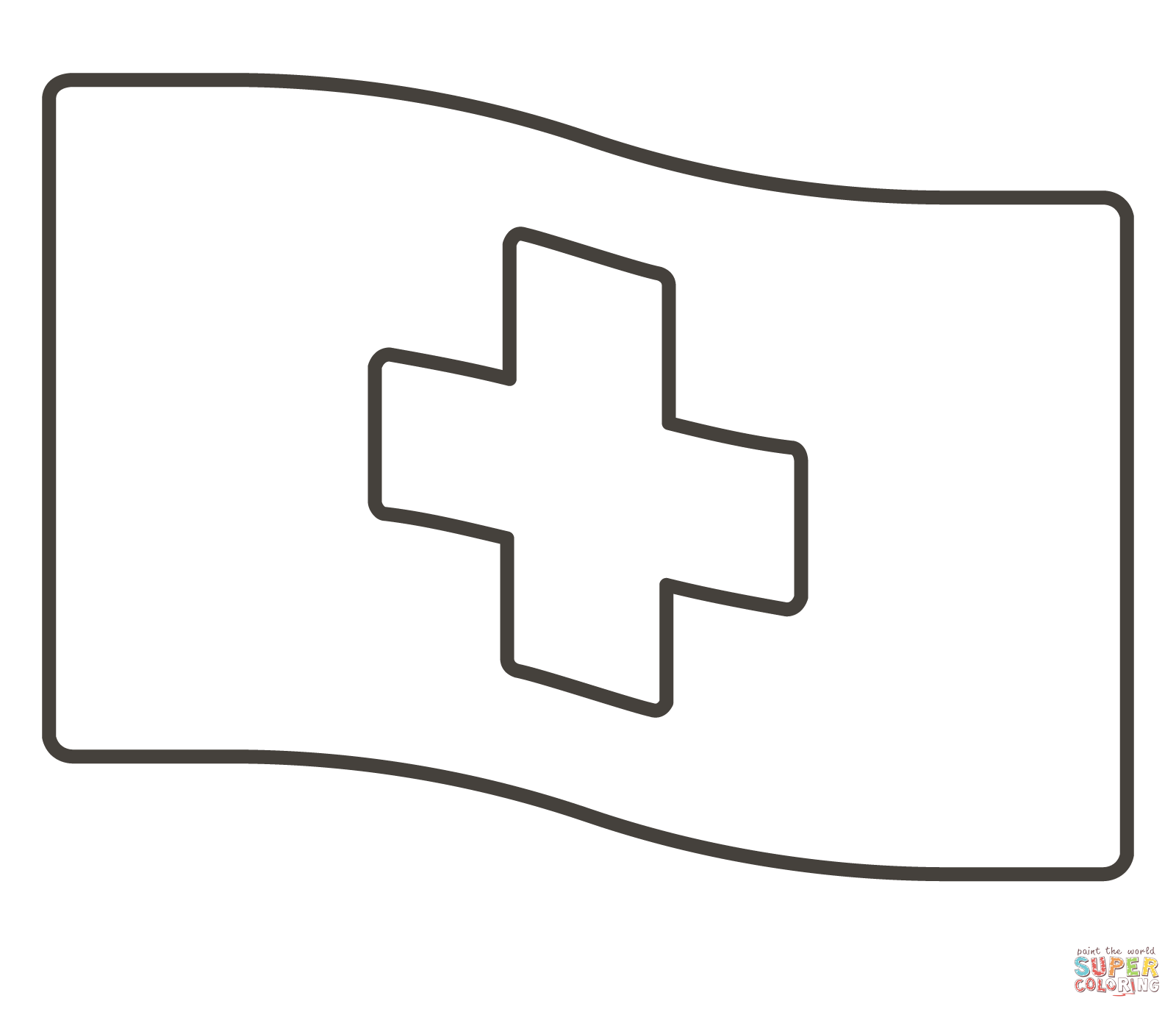 Switzerland flag coloring page free printable coloring pages