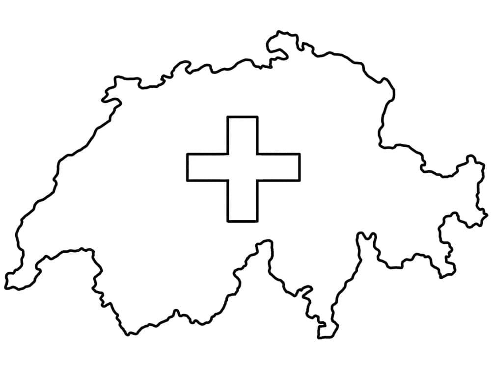 Map of switzerland coloring page