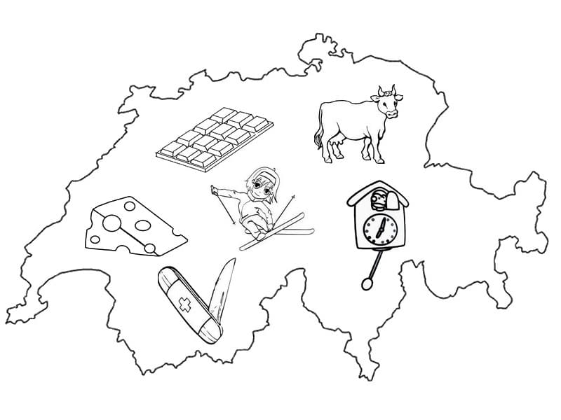 Switzerland flag coloring page