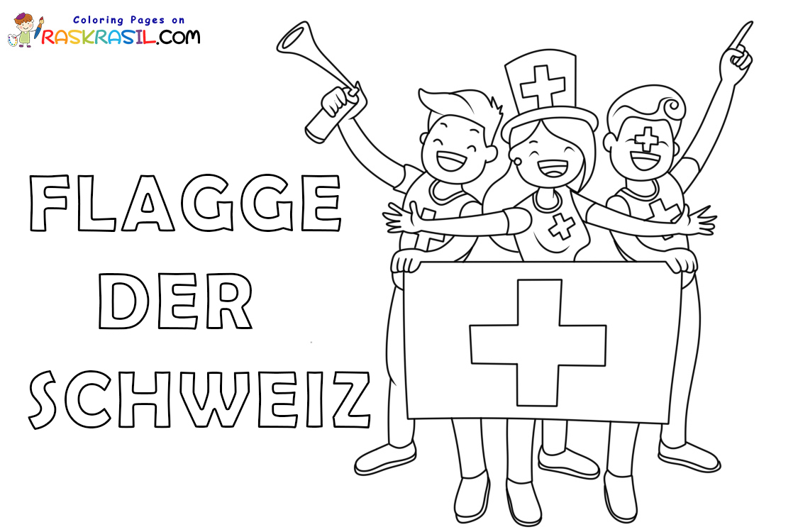 Switzerland flag coloring pages