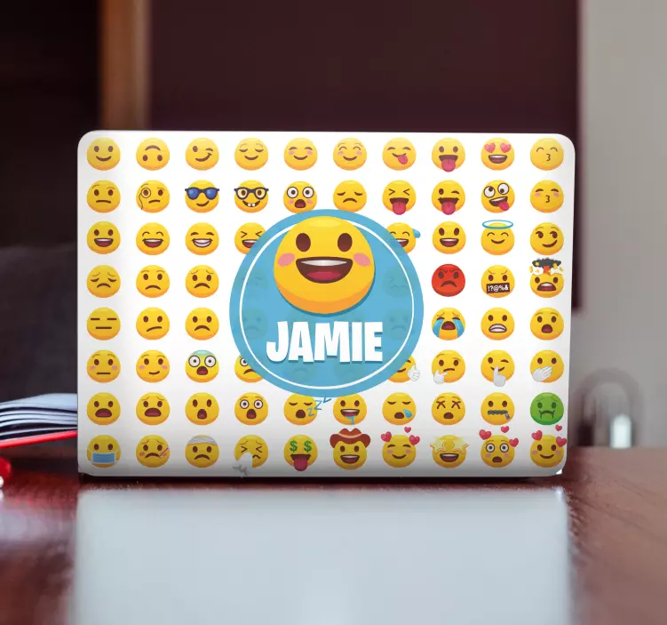 Emojis with name laptop stickers