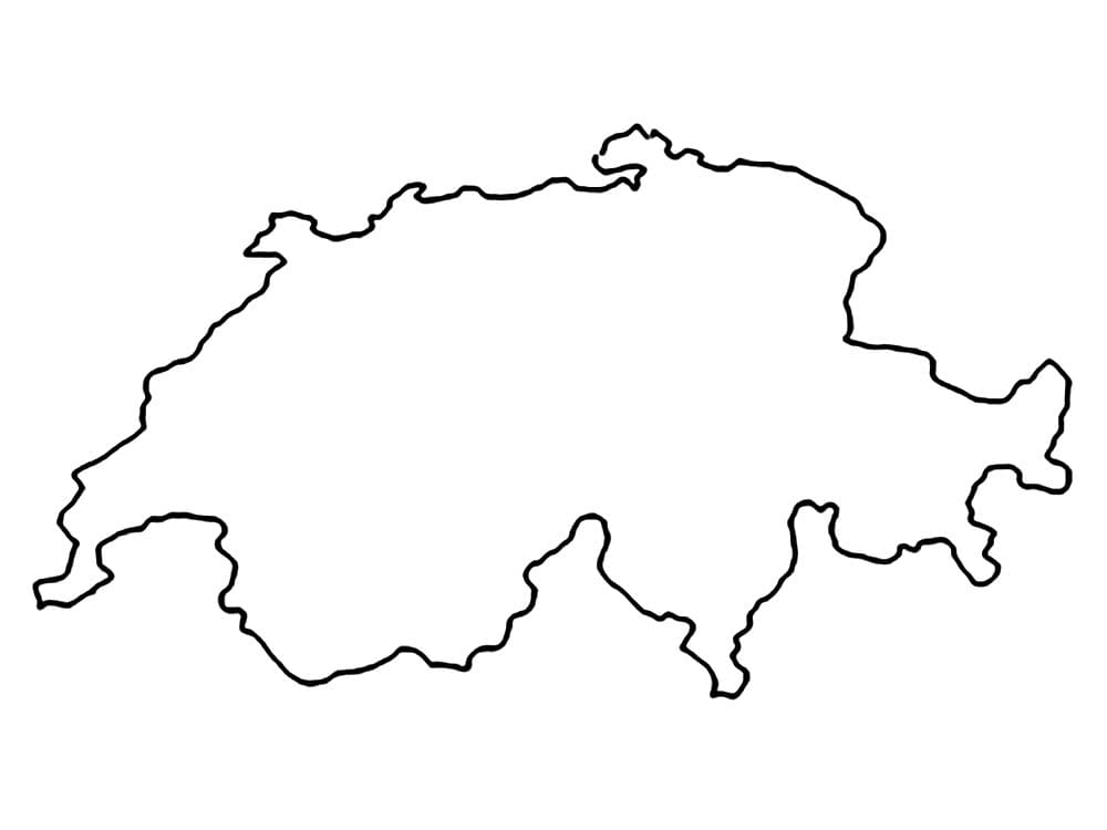 Outline map of switzerland coloring page