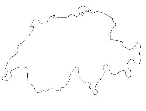 Blank outline map of switzerland â at