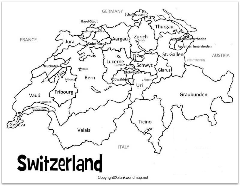 Printable blank switzerland map with outline transparent map basel stadt solothurn bern