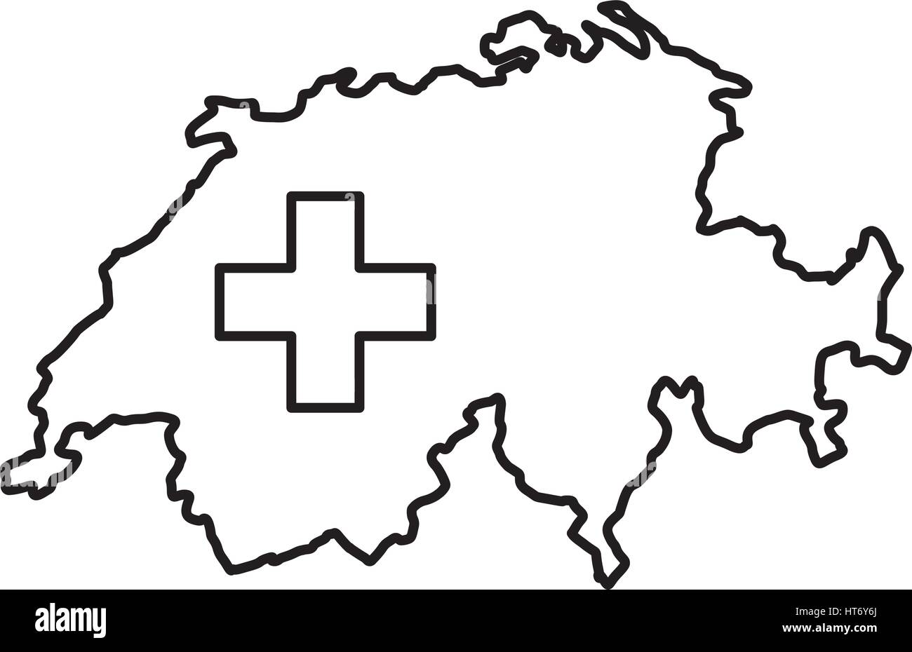 Switzerland map isolated icon stock vector image art