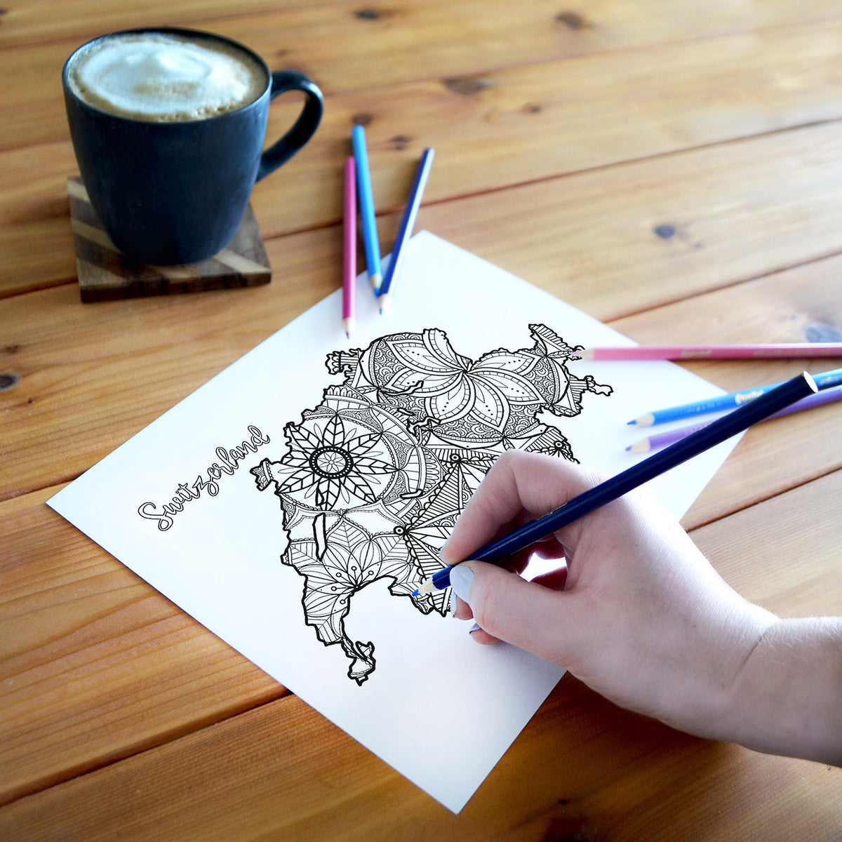 Coloring pages switzerland map â ta muchly