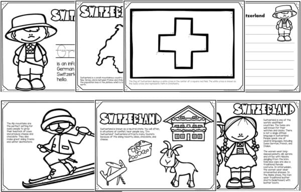 Ð free switzerland coloring page for kids to read color and learn