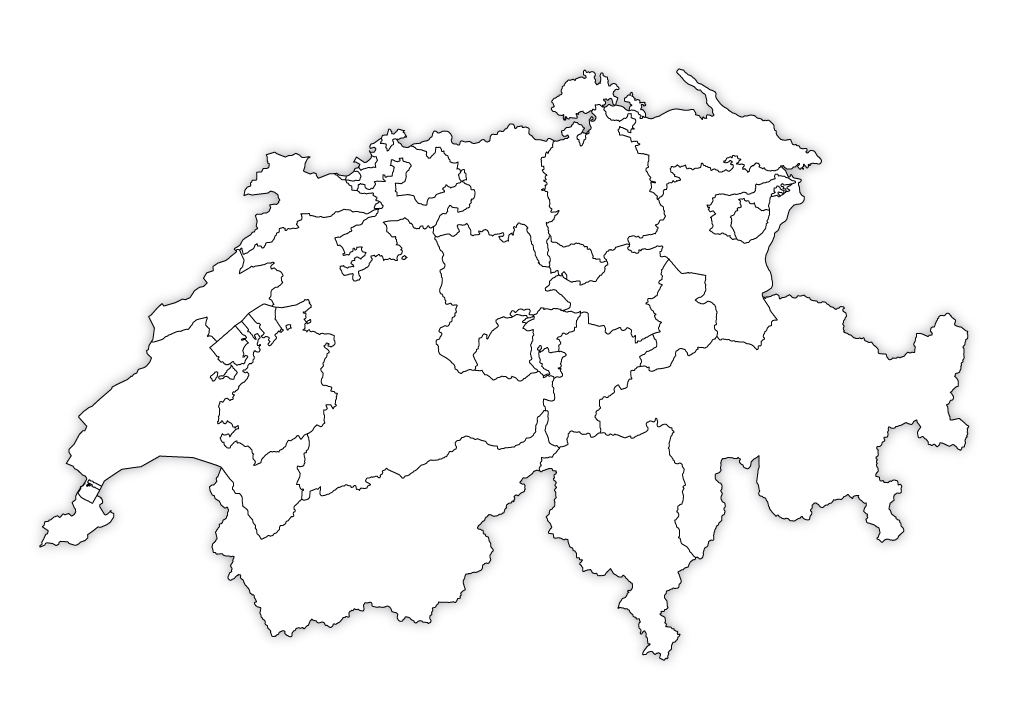 Switzerland outline map switzerland blank map
