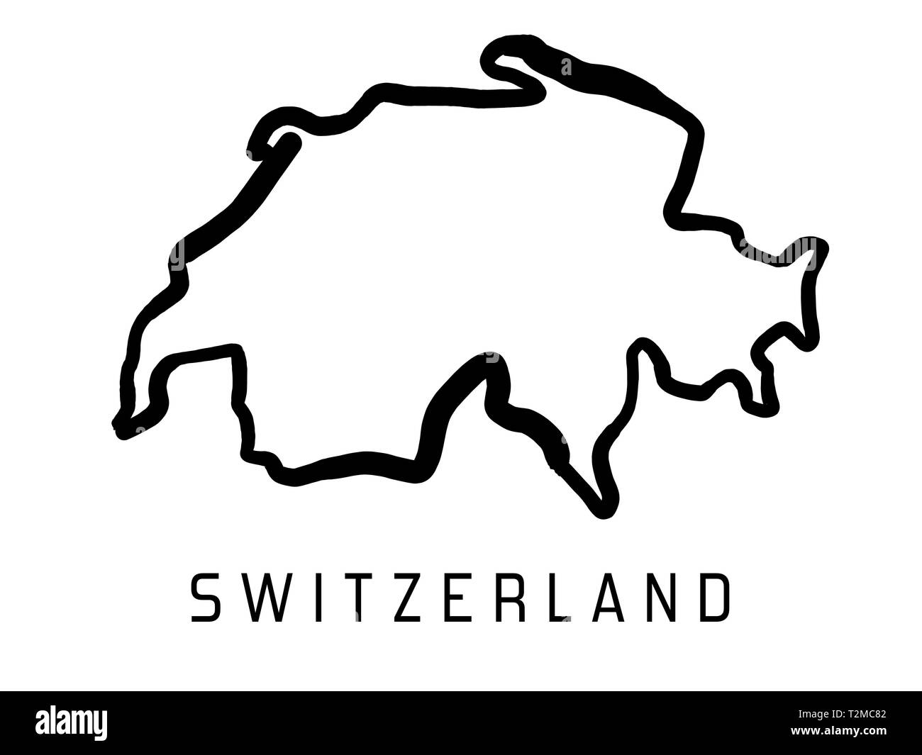Outline map switzerland hi