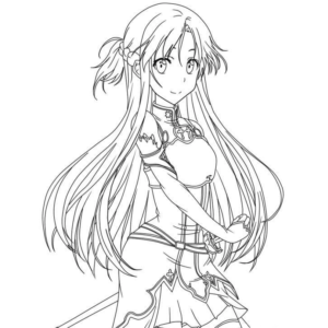 Asuna coloring pages printable for free download