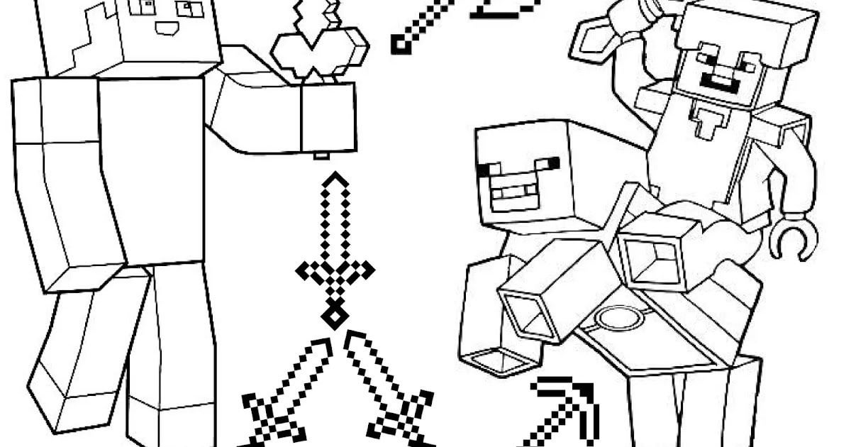 Minecraft coloring pages sword rcoloringpagespdf