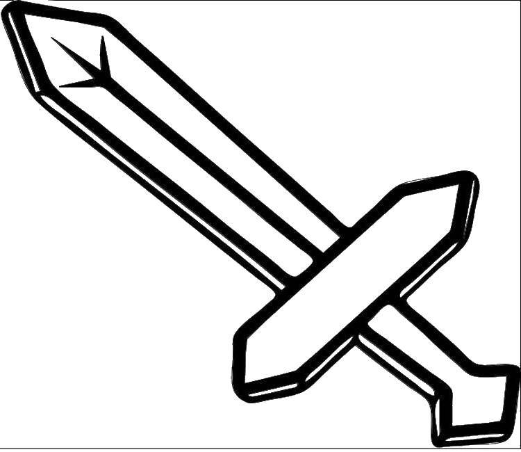 Online coloring pages coloring sword from minecraft coloring