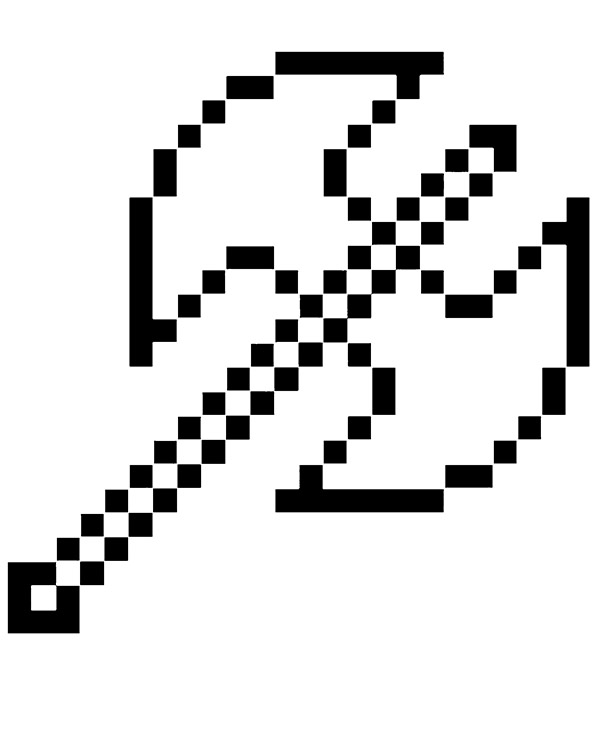 Minecraft weapon double axe coloring page