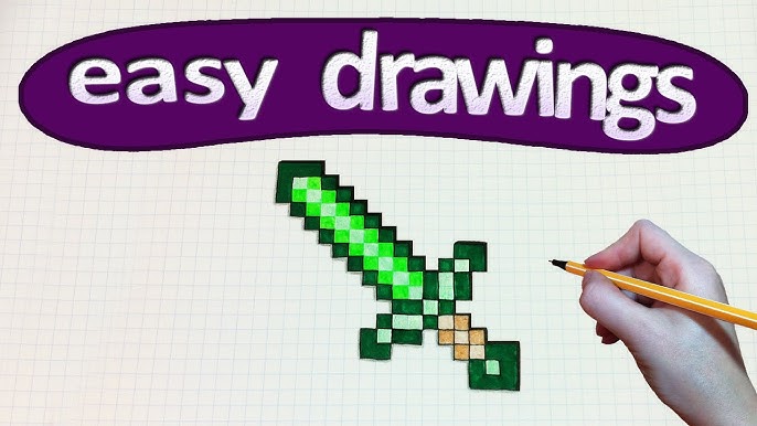 How to draw minecraft diamond sword coloring page coloring page for kids