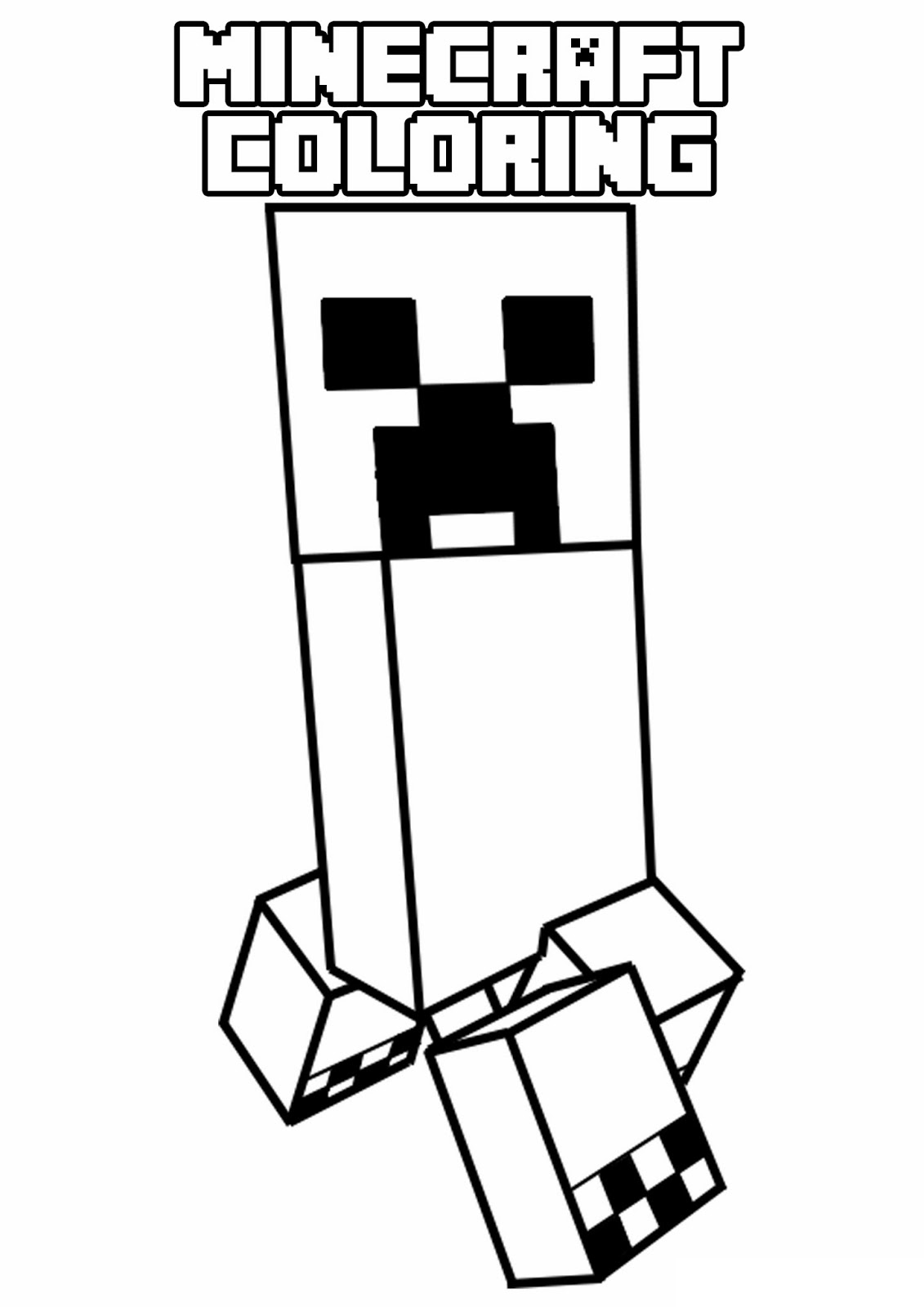 Kids under minecraft coloring pages