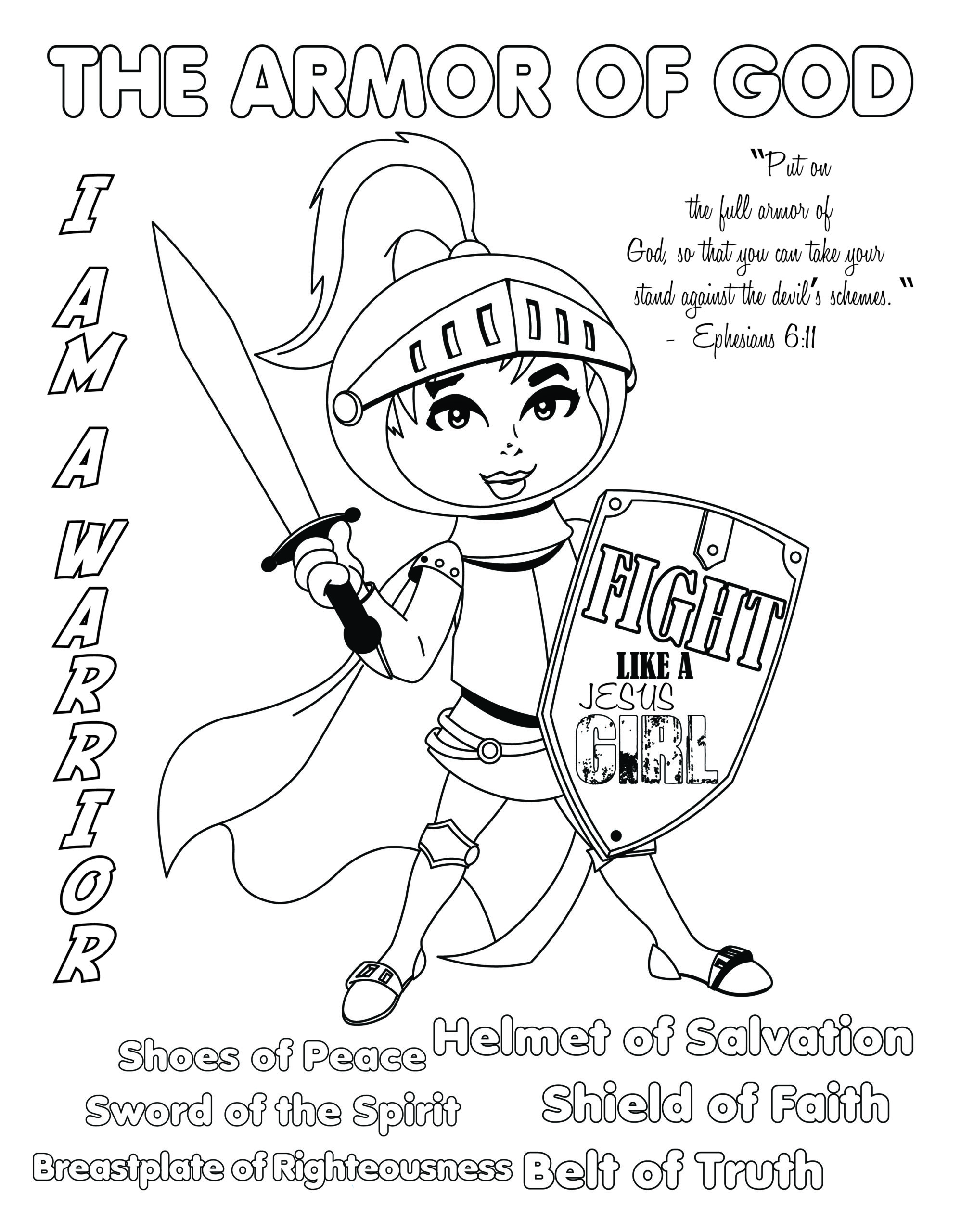 Dqk armor of god coloring page â publishing